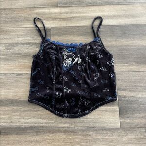 The Corpse Bride Velvet Corset Crop Top